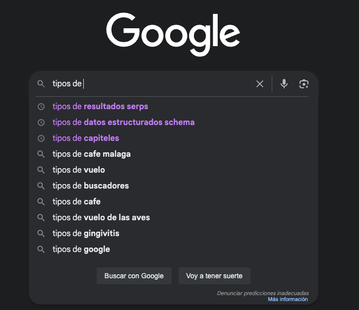 Ejemplo de búsqueda avanzada Google