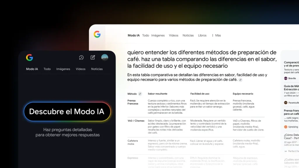 que es el modo IA de Google