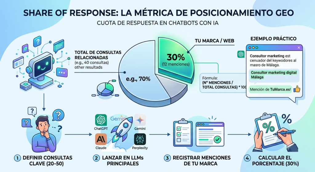 metrica share of response posicionamiento GEO